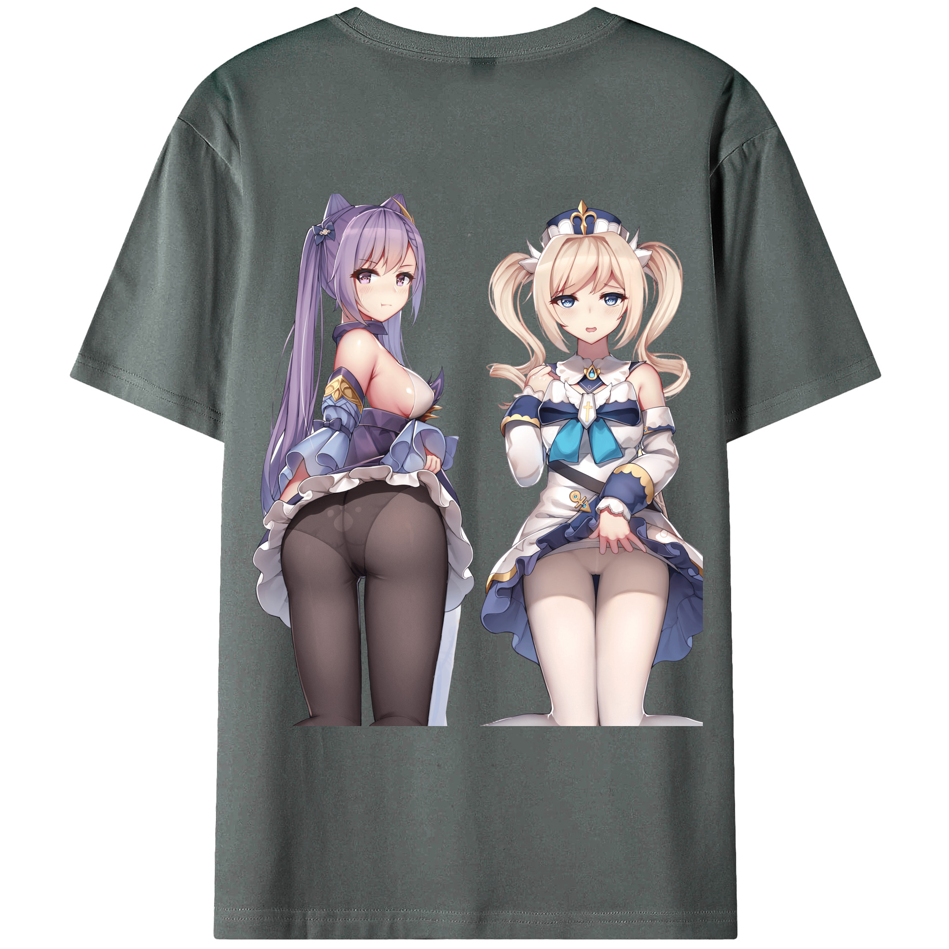 げんし神 刻晴 こくせい genshin Kokusei 綿100％ メンズ半袖Tシャツ（バックプリント） 通気性
